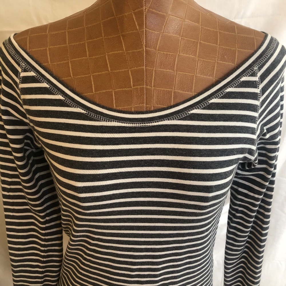 NWOT Striped Long Sleeved Bateau Tee Top MED